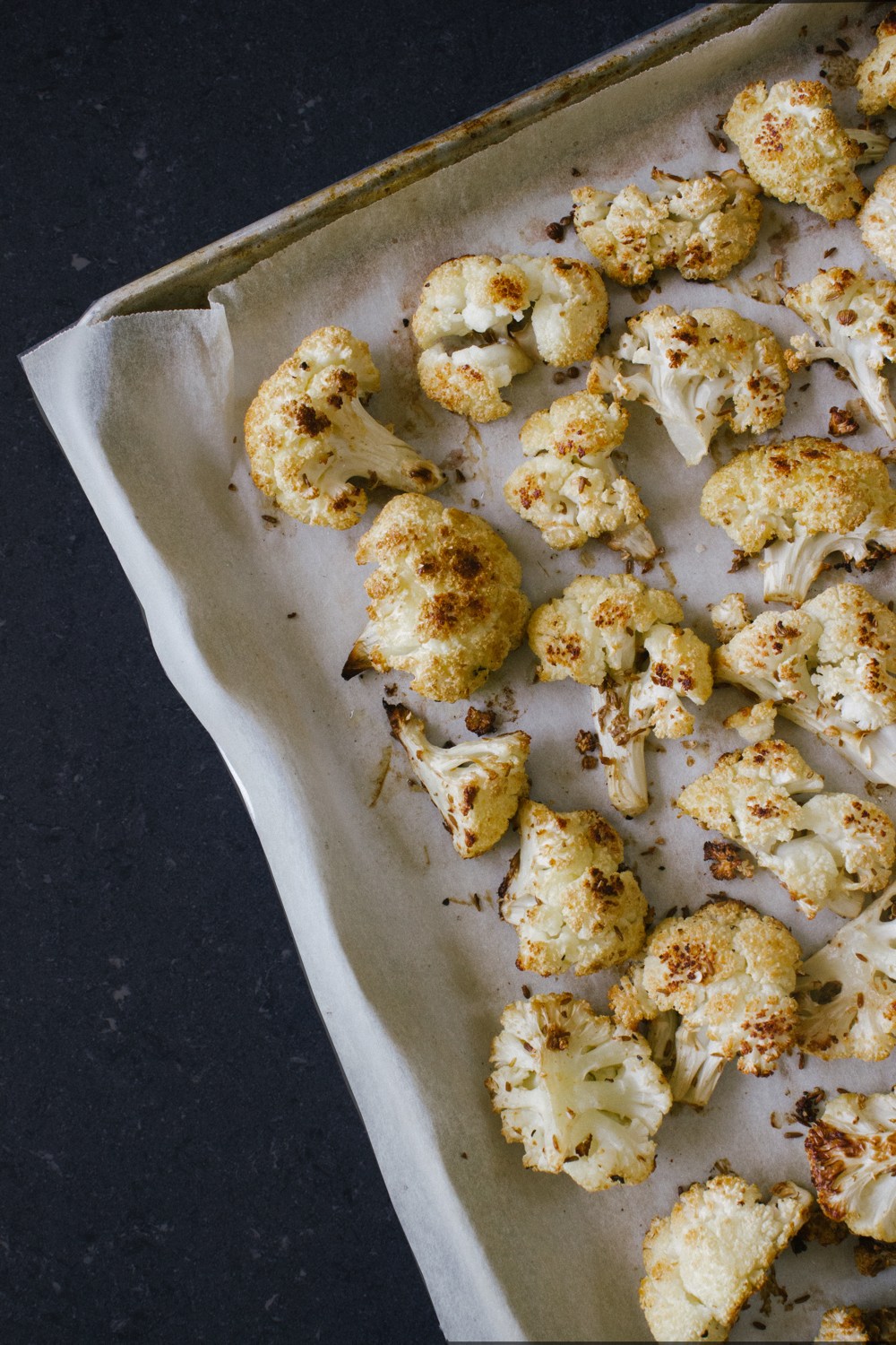 Roasted Cauliflower With Almonds, Cranberries and Yoghurt